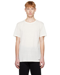 T-shirt à col rond en tricot blanc Jil Sander