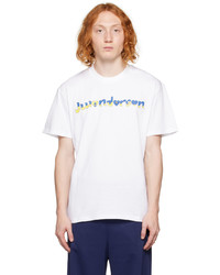 T-shirt à col rond en tricot blanc JW Anderson