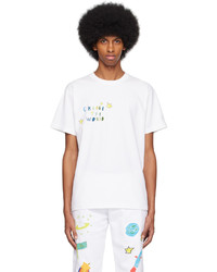 T-shirt à col rond en tricot blanc Kids Worldwide