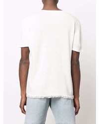 T-shirt à col rond en tricot blanc Alanui