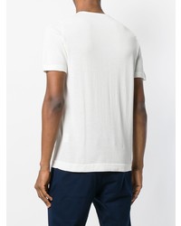 T-shirt à col rond en tricot blanc Corneliani