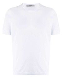 T-shirt à col rond en tricot blanc La Fileria For D'aniello