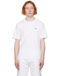 T-shirt à col rond en tricot blanc Lacoste