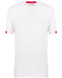 T-shirt à col rond en tricot blanc Maison Flaneur