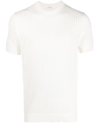 T-shirt à col rond en tricot blanc Malo