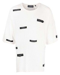 T-shirt à col rond en tricot blanc Mostly Heard Rarely Seen