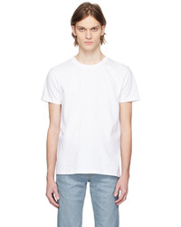 T-shirt à col rond en tricot blanc Naked & Famous Denim