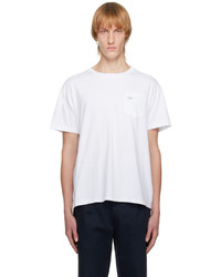 T-shirt à col rond en tricot blanc Noah