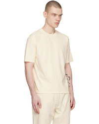T-shirt à col rond en tricot blanc Drake's