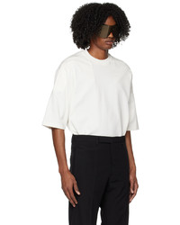 T-shirt à col rond en tricot blanc Rick Owens