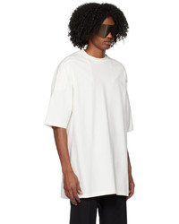 T-shirt à col rond en tricot blanc Rick Owens