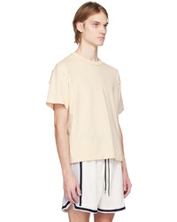 T-shirt à col rond en tricot blanc John Elliott