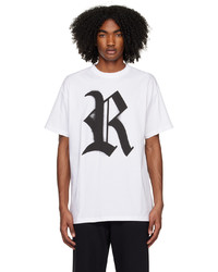 T-shirt à col rond en tricot blanc Raf Simons