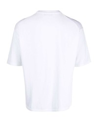 T-shirt à col rond en tricot blanc Roberto Collina