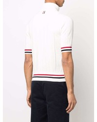 T-shirt à col rond en tricot blanc Thom Browne