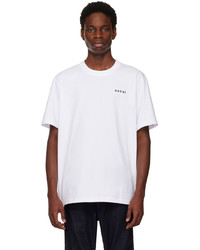 T-shirt à col rond en tricot blanc Sacai
