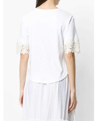 T-shirt à col rond en tricot blanc See by Chloe
