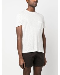 T-shirt à col rond en tricot blanc Orlebar Brown