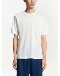 T-shirt à col rond en tricot blanc Zegna