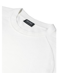 T-shirt à col rond en tricot blanc Zegna