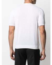 T-shirt à col rond en tricot blanc Malo