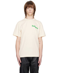 T-shirt à col rond en tricot blanc Sunflower