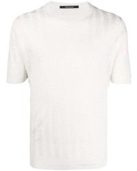 T-shirt à col rond en tricot blanc Tagliatore