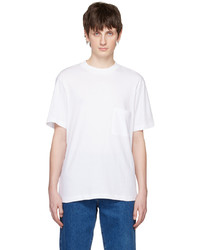 T-shirt à col rond en tricot blanc The Row