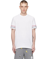 T-shirt à col rond en tricot blanc Thom Browne