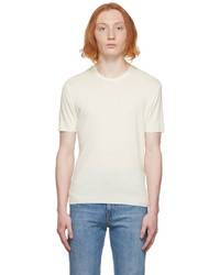 T-shirt à col rond en tricot blanc Tom Ford