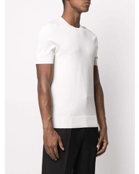 T-shirt à col rond en tricot blanc Neil Barrett