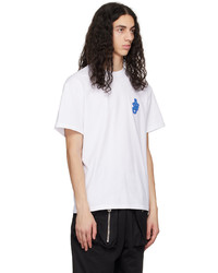 T-shirt à col rond en tricot blanc JW Anderson