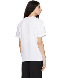 T-shirt à col rond en tricot blanc JW Anderson