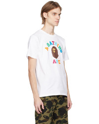 T-shirt à col rond en tricot blanc BAPE