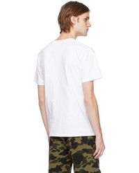 T-shirt à col rond en tricot blanc BAPE