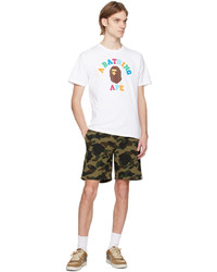 T-shirt à col rond en tricot blanc BAPE