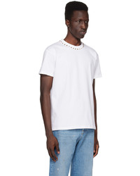 T-shirt à col rond en tricot blanc Valentino