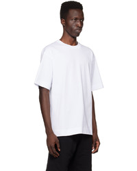 T-shirt à col rond en tricot blanc Dries Van Noten