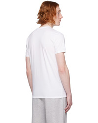 T-shirt à col rond en tricot blanc Lacoste