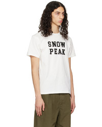 T-shirt à col rond en tricot blanc Snow Peak