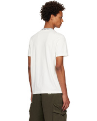 T-shirt à col rond en tricot blanc Moncler