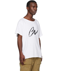 T-shirt à col rond en tricot blanc Greg Lauren