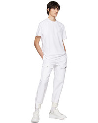 T-shirt à col rond en tricot blanc Alexander McQueen
