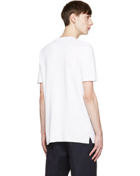 T-shirt à col rond en tricot blanc Neil Barrett