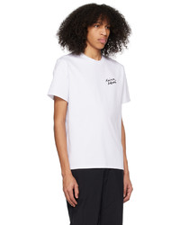 T-shirt à col rond en tricot blanc MAISON KITSUNÉ