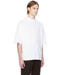 T-shirt à col rond en tricot blanc Jil Sander