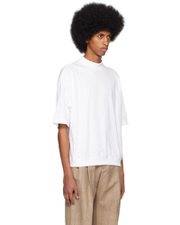 T-shirt à col rond en tricot blanc Rito Structure