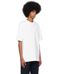 T-shirt à col rond en tricot blanc Massimo Alba