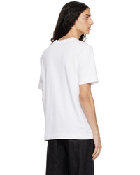 T-shirt à col rond en tricot blanc Applied Art Forms