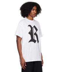 T-shirt à col rond en tricot blanc Raf Simons